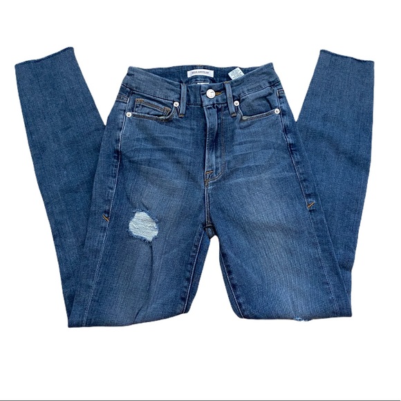 Good American Good Waist Crop Raw Skinny Jeans 24 - Picture 5 of 10